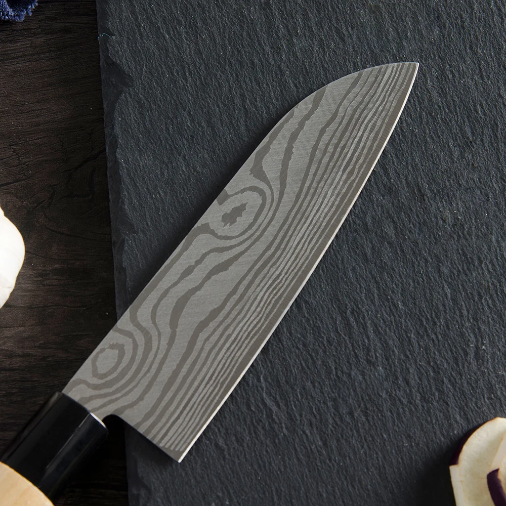 XYj кухонный нож 7 дюймов Santoku разделочные ножи 9 дюймов нож сашими с деревянной ручкой для нарезки японский нож шеф-повара