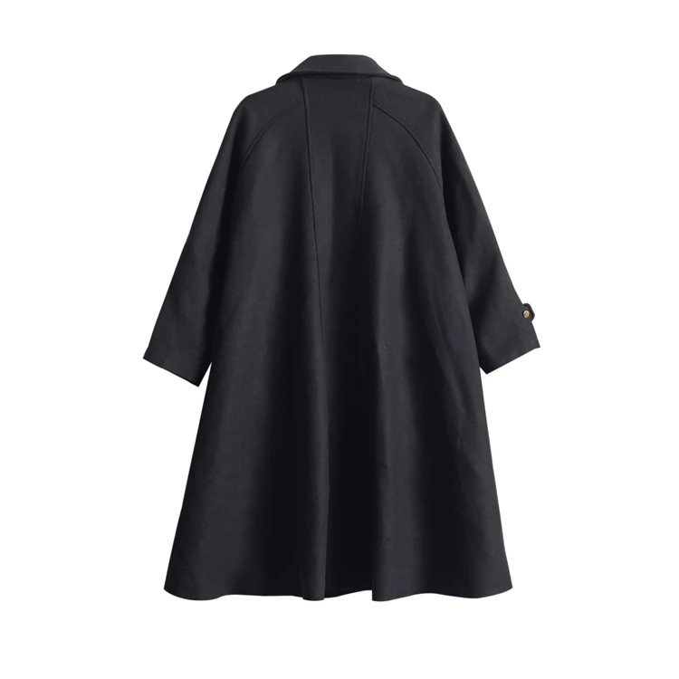 Winter Women Overcoat Long Single Breasted Thick Warm Lady Clothes Female Outerwear Black Casual Coat