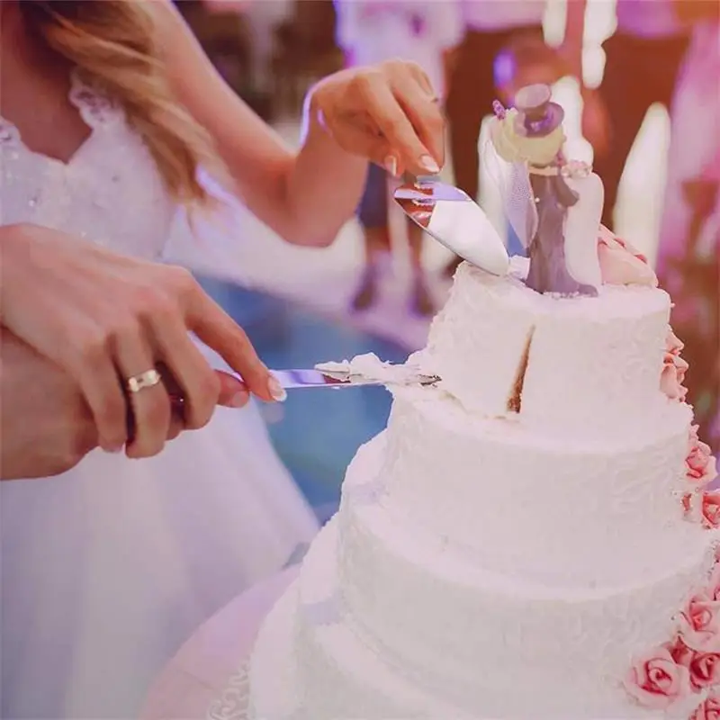 White wedding cake shovel set  (6)