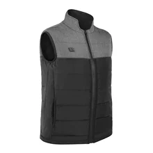 Novo usb inteligente duplo controle de aquecimento colete acolchoado algodão dos homens jaqueta ficar até colarinho meia idade idosos aquecimento elétrico colete