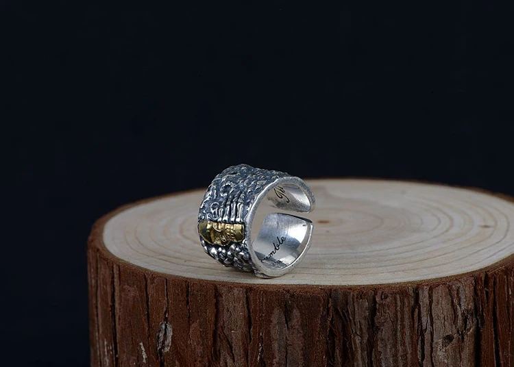 FNJ кольцо с черепом из серебра 990 пробы, ювелирные изделия, новая мода, Панк s990. серебряные кольца для мужчин, регулируемый размер