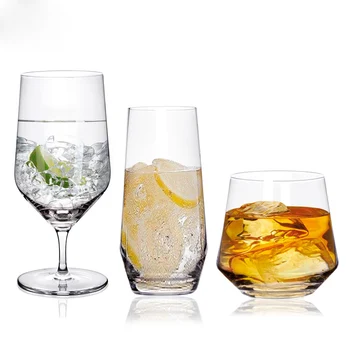 

Set of 2-high quality transparent whiskey glass party club wine glass drinkware cup GLA-1410