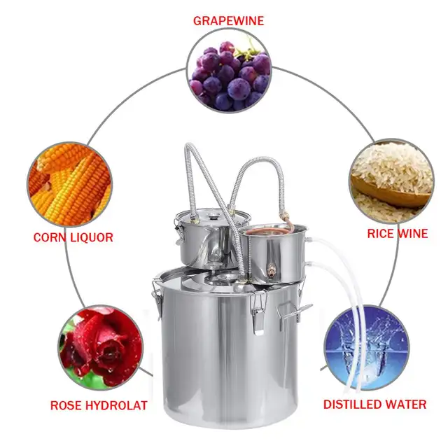 20/30L Distiller Home Brew Moonshine Alkohol Réz Distillery Boiler Víz Illóolaj Sörfőző Készlet Teljes Rozsdamentes Acél - Image 2