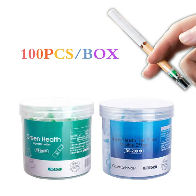 

100PCS/box Disposable Smoking Filter Holder For Health Cigarettes Filters Tar Filtration Reduce Tar Pipe Smoking Accessories