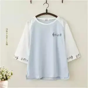 1 Футболка с японским музыкальным принтом Женская Осенняя Футболка harajuku уличная Милая футболка с длинными рукавами женская модная безрукавка с принтом - Цвет: 1