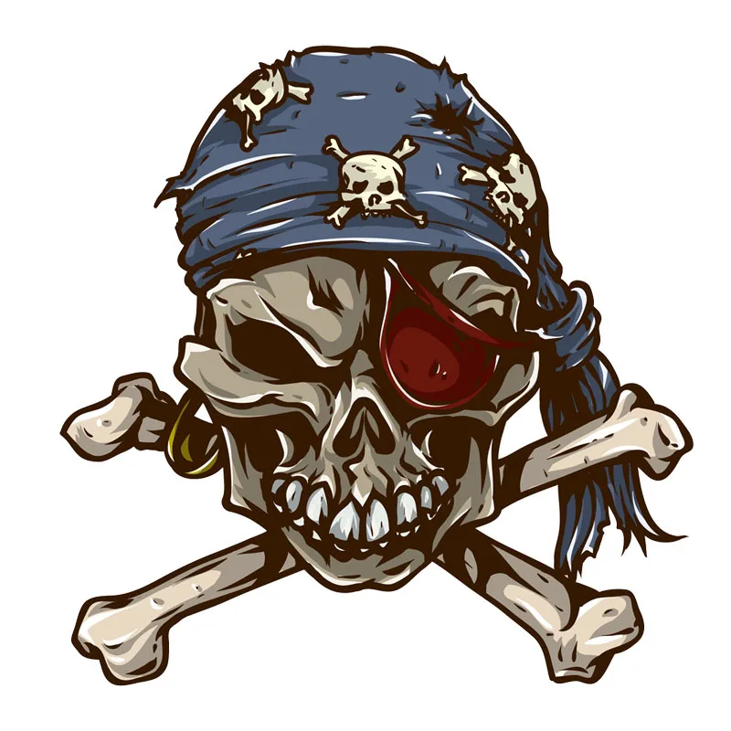 

Creative Funny Pirate Skull Decal Car Sticker Bumper Window Motorcycle Bodywork Sunscreen Cover Scratch Accessories PVC15*15cm