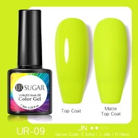 UR SUGAR Fluorescent Gel Nail Polish Neon Yellow Green Blue Color Gel Soak Off UV Nail Gel Varnish For Nail Art Top Coat