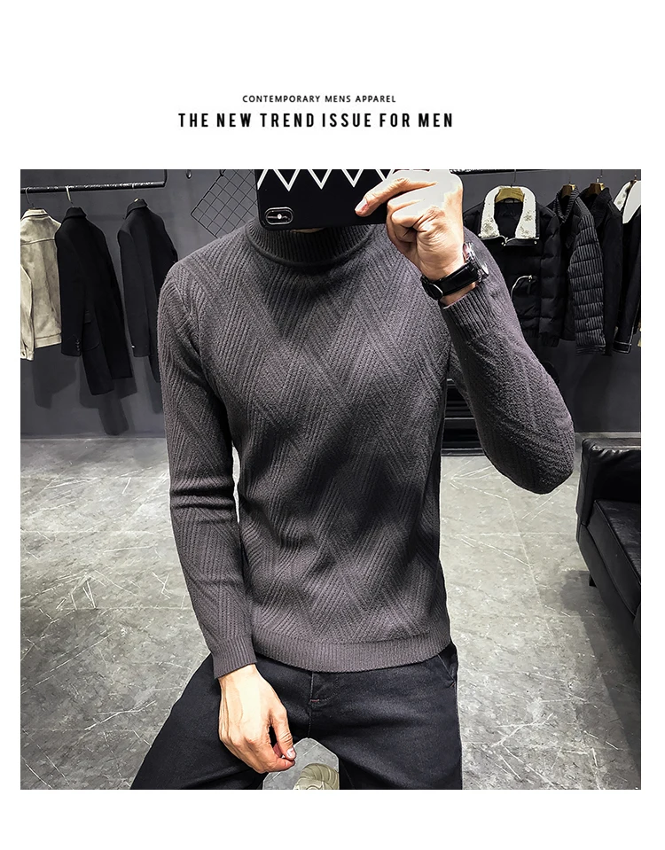 Casual Men's Sweater O-Neck Striped Slim Fit Knittwear Mens Sweaters Pullovers New Autumn Leisure Pullover Men Pull Homme M-3XL
