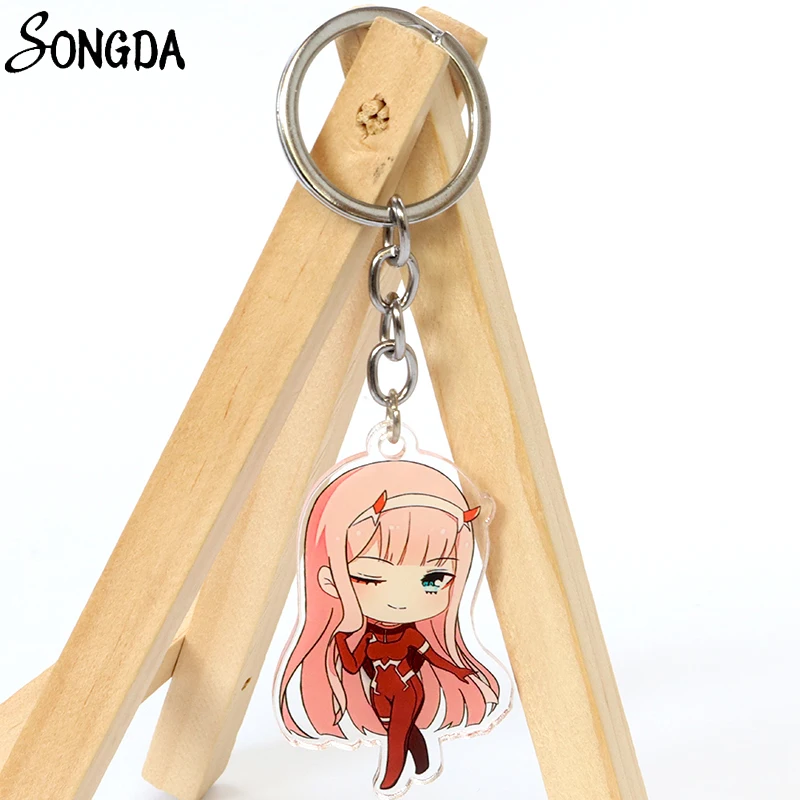 Аниме ZERO TWO Otaku брелок для ключей любимый в FRANXX сексуальный косплей 002 акриловый