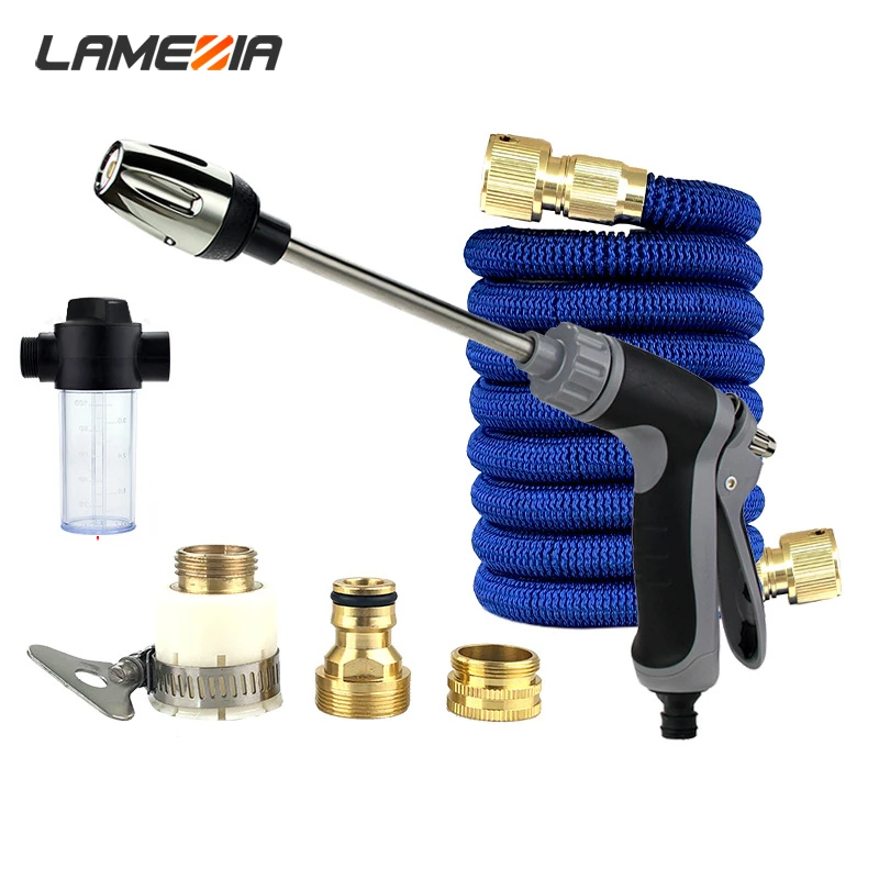 

High Pressure Household Car Washing Water Gun Retractable Pipe Hose Garden Cleaning Watering Nozzle Artifact Set