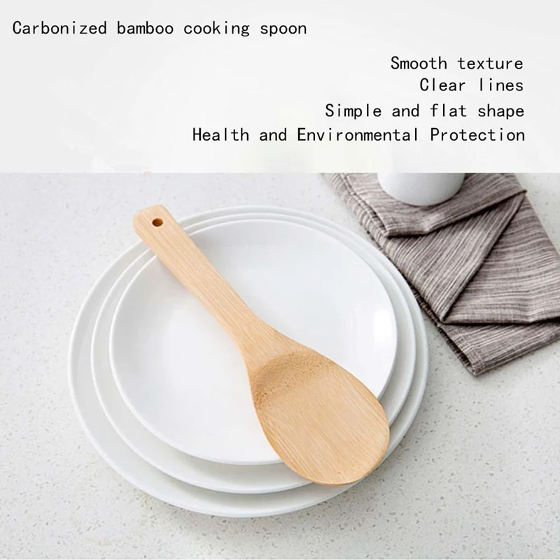 1 шт. экологический специальный кухонный инструмент, антипригарная бамбуковая рисовая ложка, кухонные ложки, половник, посуда, столовая посуда, рисоварка