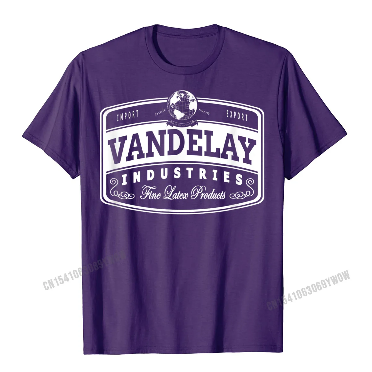 Men Wholesale Print Tees Crew Neck Thanksgiving Day 100% Cotton Top T-shirts Printed On Short Sleeve Casual Tee-Shirt Vandelay Industries Fine Latex Products Funny Parody T-Shirt__837 purple