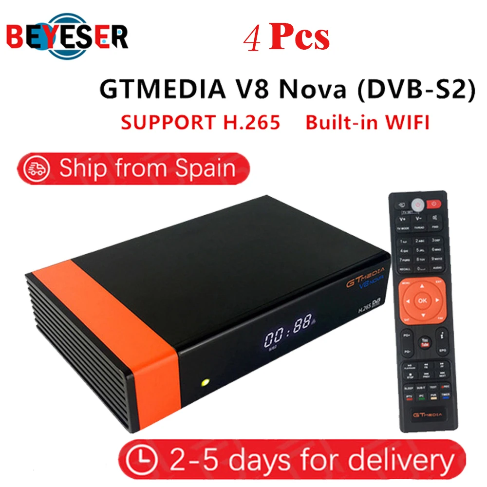 Gtmedia V8 NOVA такой же, как и бесплатный спутниковый ресивер sat V9 SUPER DVB S2, встроенный wifi Поддержка H.265, AVS такой же, как на V8 super