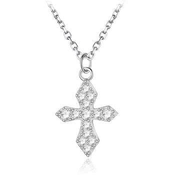

Dorado 925 Sterling Silver Necklaces Zircon Pierced Pendant Necklace Cross Pendant Lucky Gemstone Power Beads Chain