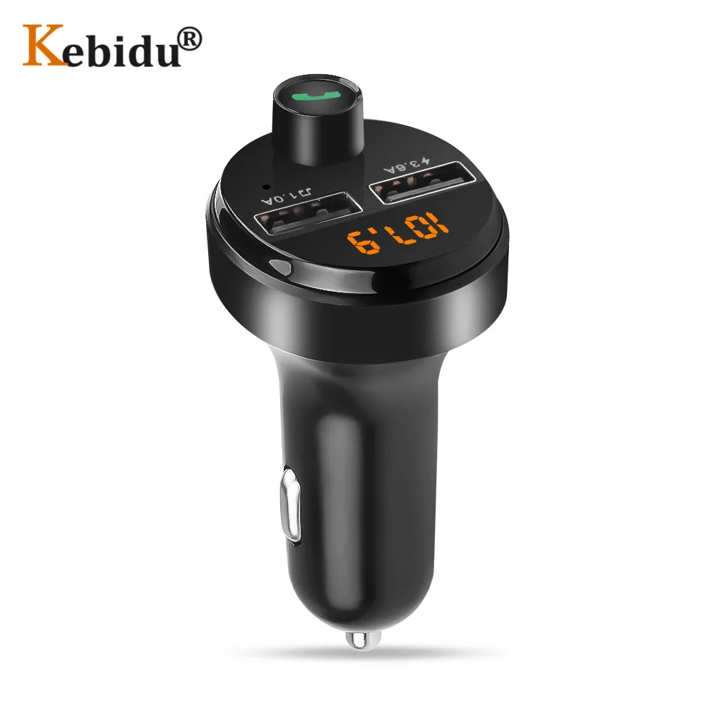 Автомобильное зарядное устройство Kebidu 4.6A с двумя usb-портами, fm-передатчик, автомобильный комплект для iPhone, Xiaomi, samsung, быстрая зарядка, прикуриватель