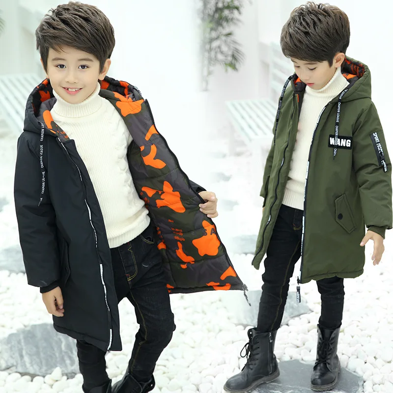 

BOY'S Camouflage Cotton-padded Clothes Winter New Style Big Boy Korean-style Childrenswear Children Reversible Thick CHILDREN'S