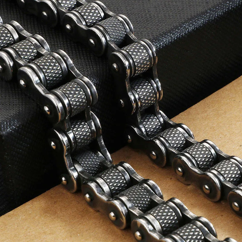 Titanium Steel Men's Bicycle Bracelet Personality Motorcycle Punk Cool Chains Men Moto Bracelets Boys Hip Hop Bangle | Украшения и