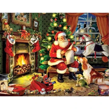 

LED Light Diamond Embroidery Full Kit Diamond Painting Landscape Diamond Mosaic Art With Frame Christmas Decoration