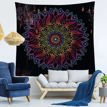 

Creative mandala series printed tapestry beach towel sitting blanket home background wall fabric decor picnic mat sofa blanket
