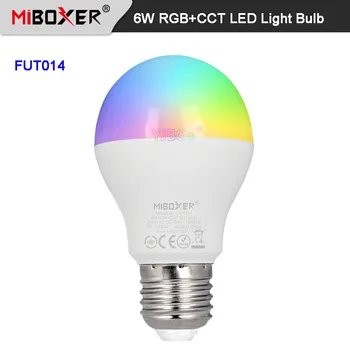 

Miboxer FUT014 E27 6W RGB+CCT led bulb lamp smart mobile phone APP WIFI AC100~240V white warm Dimmable Lampada led Light