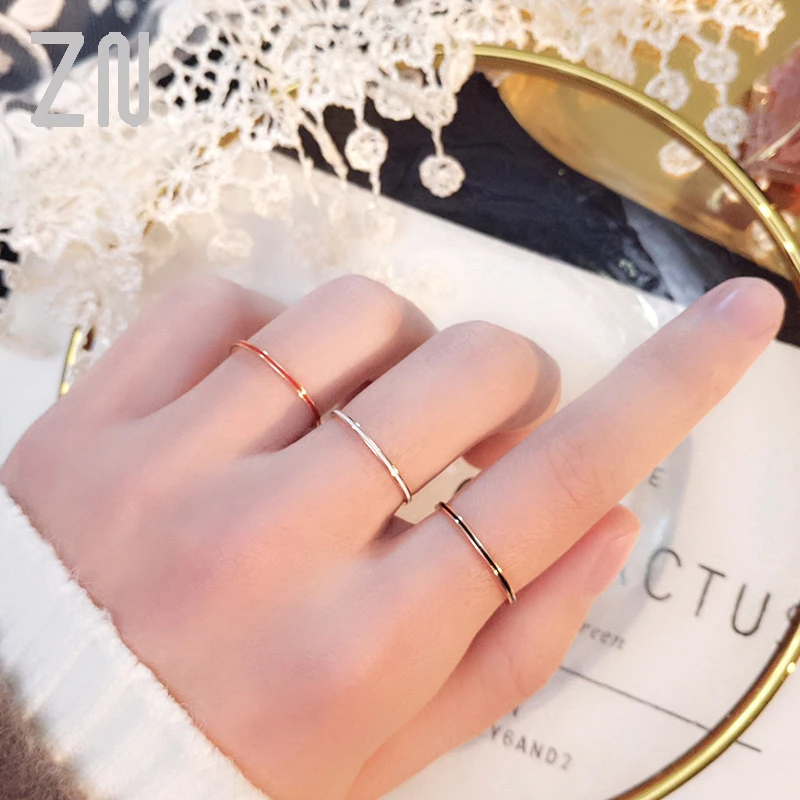 handelaar Helderheid Onbekwaamheid 1Mm Minimalistische Dunne Ring Zwart Wit Rood Emaille Titanium Rvs Ringen  Voor Vrouwen Rose Gold Stapelen Ronde Vinger ring|Ringen| - AliExpress