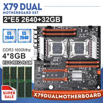 

X79 Dual motherboard set with 2 PCS Xeon Processor E5-2640 Six Core 2.50 GHz and 4*8GB 1600MHZ ECC REG Memory
