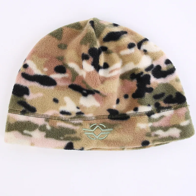 Зимняя Флисовая теплая Кепка Skullies, лыжная Спортивная Кепка s Beanies, мужские уличные шапки, Военная Тактическая камуфляжная кепка Skullies, шапки s - Цвет: cp