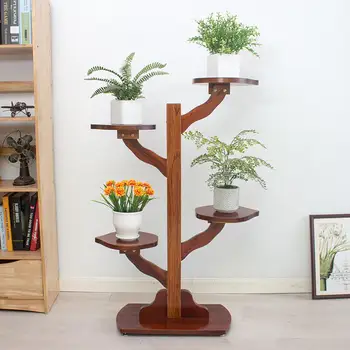 

Wood y Cymbidium, Green Radish, Flower Rack, Solid Living Room Floor, Multi-storey Single Modern Simple Rack