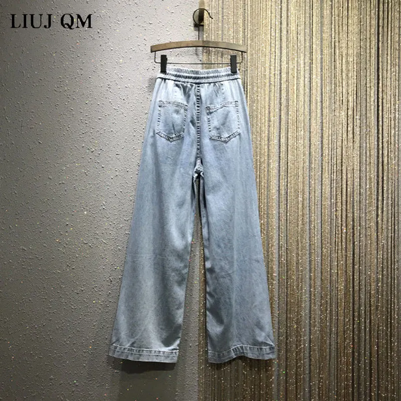 Женские джинсы с блестками потертые оверсайз эластичной талией брюки карго