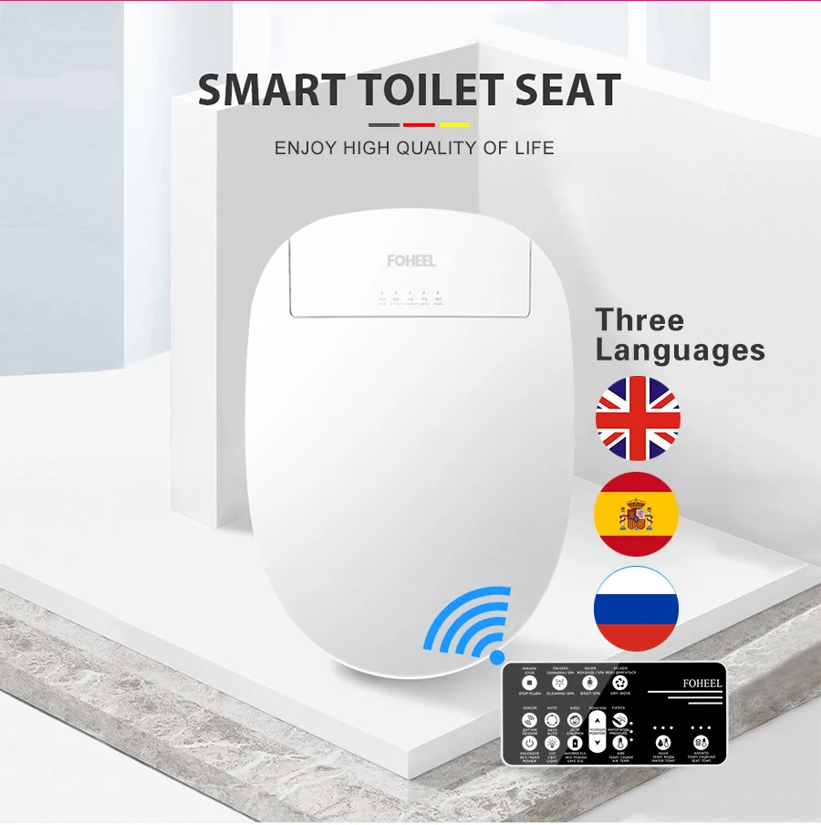 KOHEEL Новое умное сиденье для унитаза спа электронное биде для туалета сиденье для унитаза с подогревом светодиодный светильник Дистанционное "умное" сиденье для унитаза