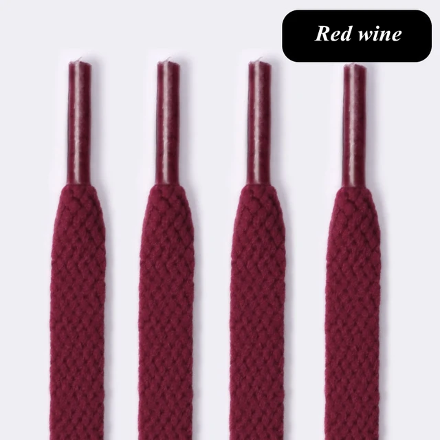 1Pair Flat Shoelaces for Sneakers 36colors Fabric Shoe laces White Black Shoe lace Boot Laces for Shoes Classic Soft Shoestrings Red wine