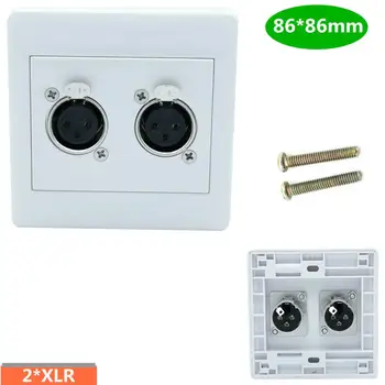 

Wall Plate with Dual XLR 3-Pin Female Microphone Connector 86*86mm