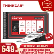 Thinkcar thinktool obd2 ferramenta de diagnóstico profissional obd2 scanner automotivo tpms programa ecu codificação 30 redefinição obdii leitor código