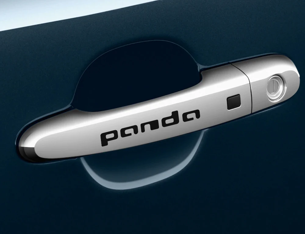 4PCS Funny Car Stickers Door Handle Waterproof Vinyl Auto PVC Decals For Fiat Panda Car Body Decor Reflective Sport Accessories (3)