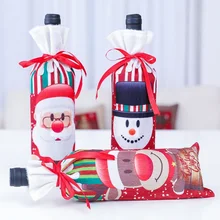 Рождество Санта Клаус крышка бутылки вина Снеговик Рождественский чулок мешок рождественские украшения для дома держатели Рождество Navidad Декор