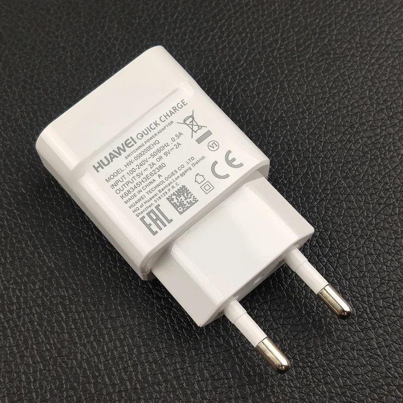 Оригинальное быстрое зарядное устройство huawei QC2.0, 9 В, 2 А, штепсельная вилка европейского стандарта, Usb 3,1, кабель type-C, адаптер быстрой зарядки для смартфона P20 lite P9 P10 Nova 3