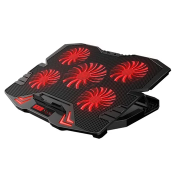 

12-17 Inch Touch Control LCD Screen Metal Net 2400RPM Cooling Pad For Gamer Laptop Cooler Strong Wind Home Office 5 Quiet Fans