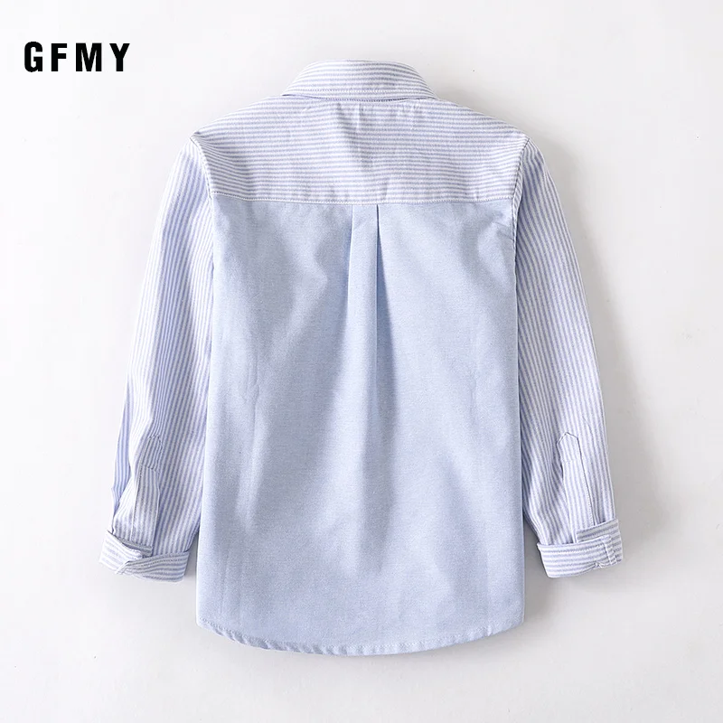 GFMY Spring Autumn100% Cotton Full Sleeve Children Fashion Splicing Boys Shirts 3T-16T Casual Big Kid Clothes Shirt 6613 boys long sleeve shirts
