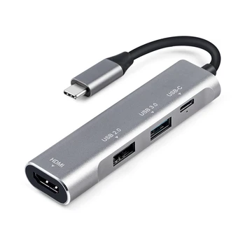 

4 In 1 Docking Station Type-c To Hdmi Pd Usb3.0 USB2.0 Macbook Hub Support
