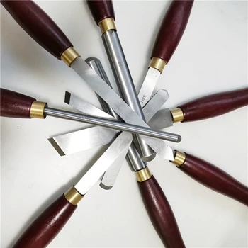 

8pcs/set HSS Woodworking Turning Tool set HSS Lathe Chisel Set High Speed Steel Semicircle Knife Hand-held Wooden Turning Tool