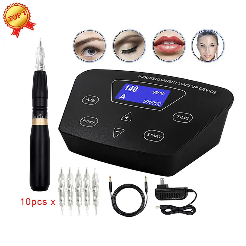 

BIOMASER HP100P300 Permanent Makeup Rotary Machine Eyebrow Tattoo Kits Professional Pen For Eyebrow Eyeliner Lip Tattoo Set