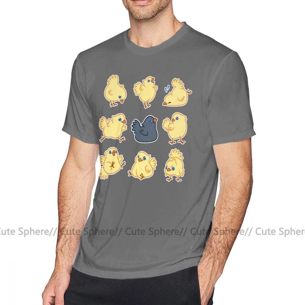 Chocobo, футболка, цыплята, футболка потрясающего размера, Мужская футболка с коротким рукавом и принтом, 100 хлопок, базовая футболка