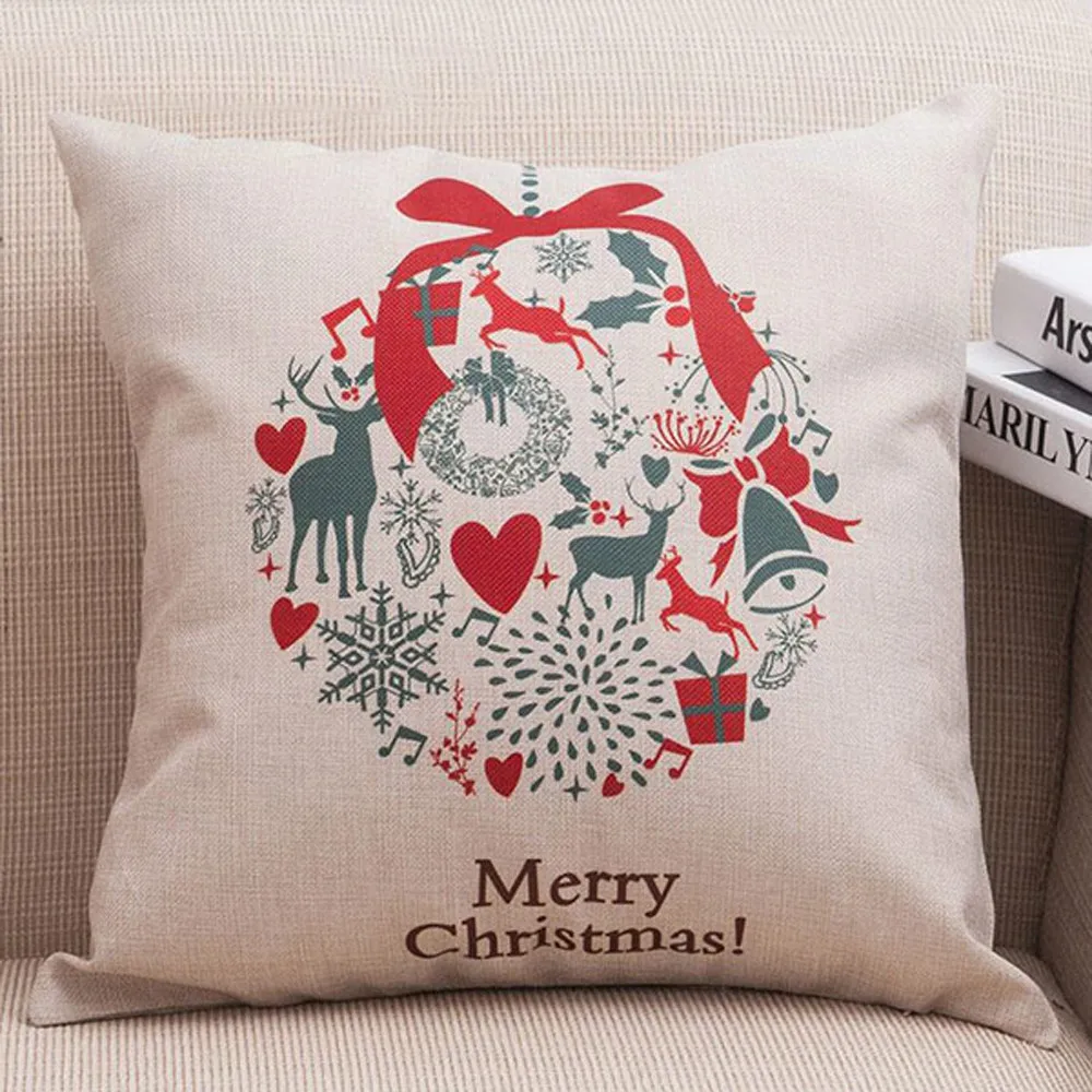 Ouneed Merry Christmas наволочки Автомобильная подушка для дивана чехол домашний декор льняная хлопковая наволочка диванная кровать Декоративная Подушка