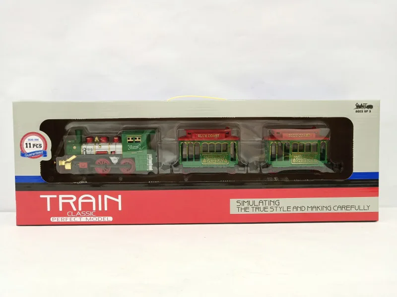 

Electric Classical Rail Train Set CHILDREN'S Toy Light Sound Model Retro Small Train Model