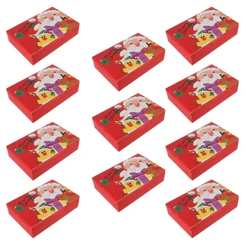 

10pcs Christmas Gingerbread Gift Boxes Universal Snowflake Crisp Boxes (Red)