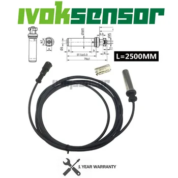

Sensor, Wheel Speed ABS Sensor Connecting Cable For WABCO 4410323310 441 032 331 0 IVECO STRALIS 41221297 L=2500mm