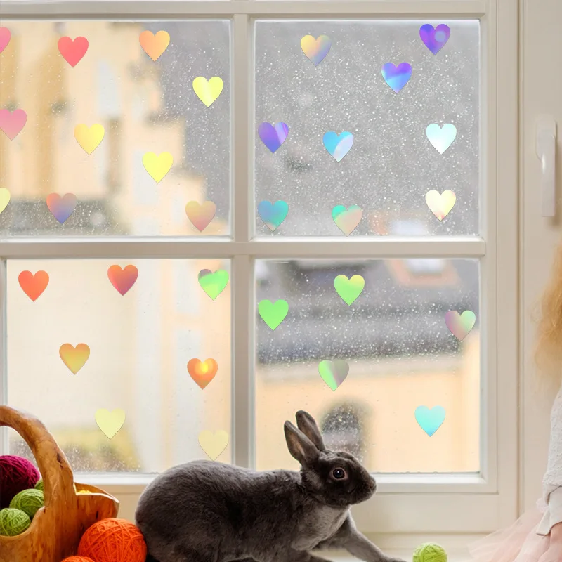 Colorful Cobblestone Heart Shape Wall Stickers Kids Room Bedroom Home Decoration Glass Window Wallpaper DIY Combination Decals wall stickers,window stickers