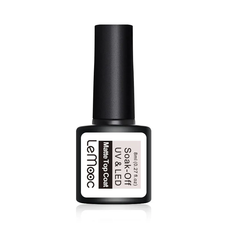 Matte Top Coat LEMOOC 8 мл Матовый верхний слой Цвет УФ-гель для ногтей серой серии Полупостоянный замачиваемый УФ-гель лак DIY дизайн ногтей гель краска - Цвет: Matte Top Coat