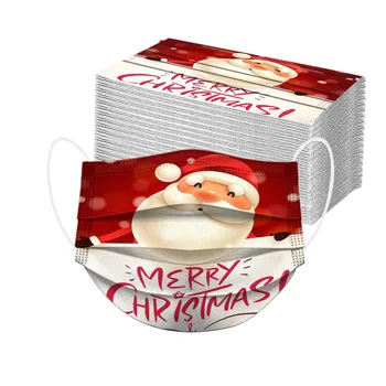 

3Ply Adult Disposable Christmas Pattern Print Face Mask Protective Face Cover Mouth Nose Protection Kerst Mondkapje