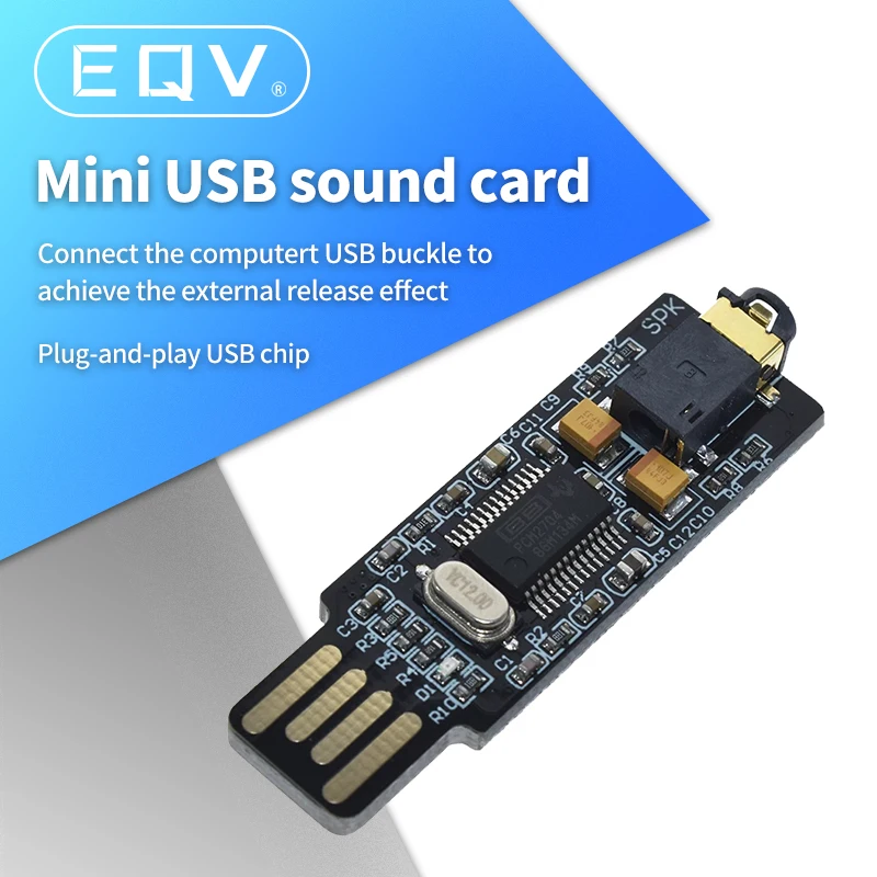 Мини PCM2704 USB Аудио Звуковая карта DAC декодер плата Бесплатный диск для ПК ноутбука